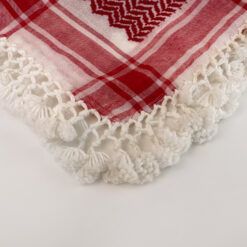 Red and White Kufiyyeh(Shmagh) | Hatta | Crochet with Hadab